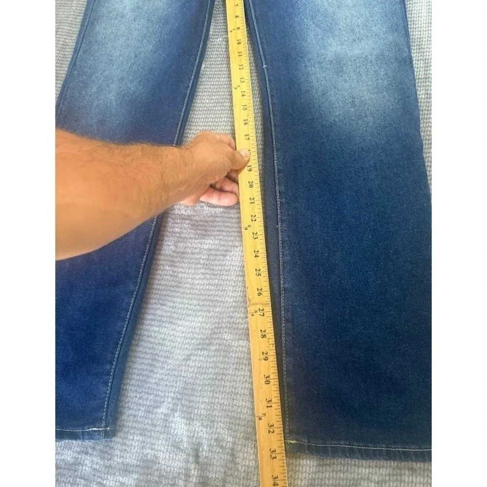 True Religion Mens‎ Relaxed Straight Jeans Blue Faded Denim 36x33.